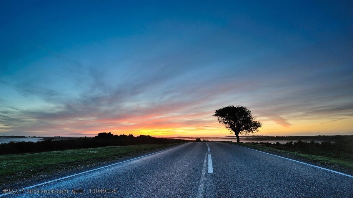 夕阳 下 高速公路 天空 夕阳西下 最美高速公路 风景 生活 旅游餐饮