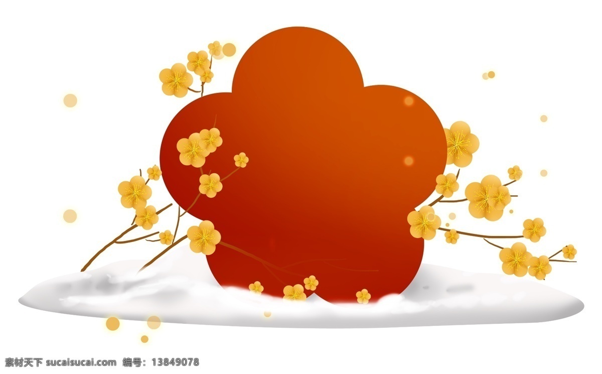 农历 新年 梅花 红色 文字 框 春节 过年 中国风 红梅 雪地 农历新年 中国风文字框 守岁团圆 梅花文字框