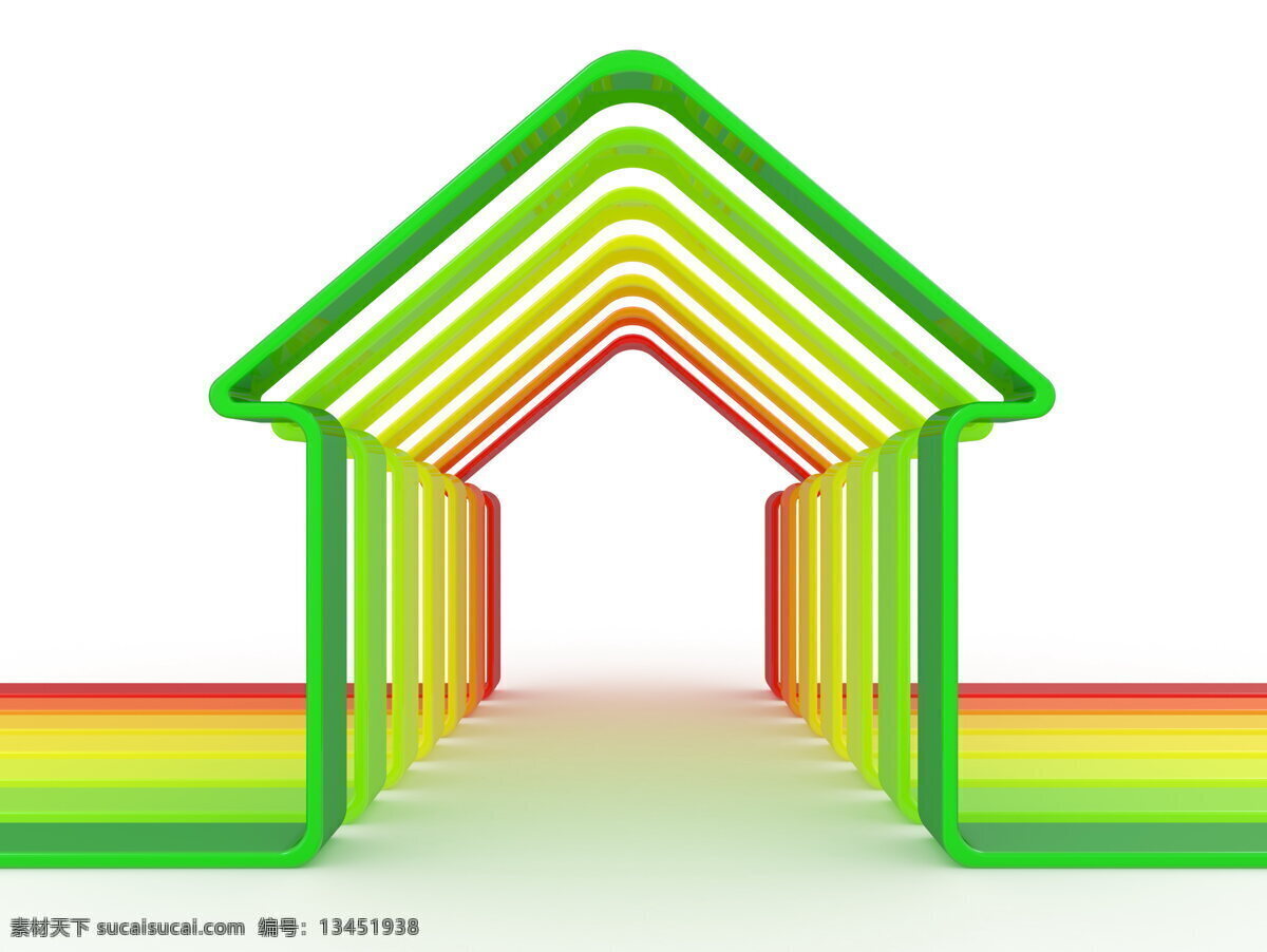 创意 房屋 模型 高清 能效表 能效 彩色 五颜六色