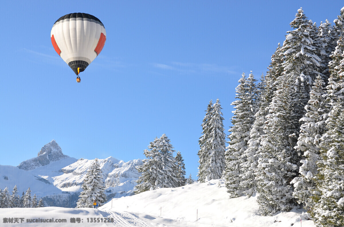 雪山 风景 热气球 雪山风景 雪地风景 美丽风景 风景摄影 山水风景 风景图片