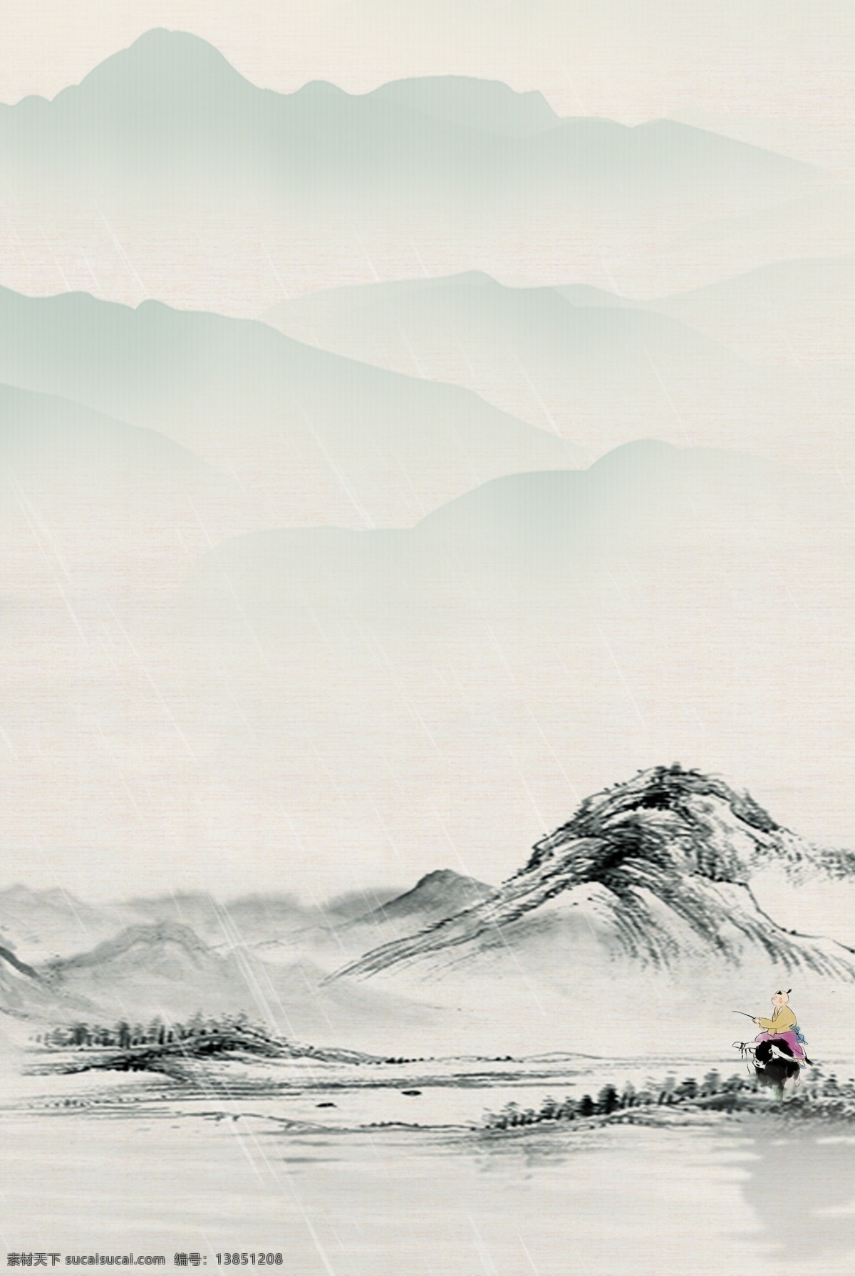 中国 风 山水 清明 时节 背景 中国风 清明节 清明时节 文艺 清新 村庄 水墨 淡雅