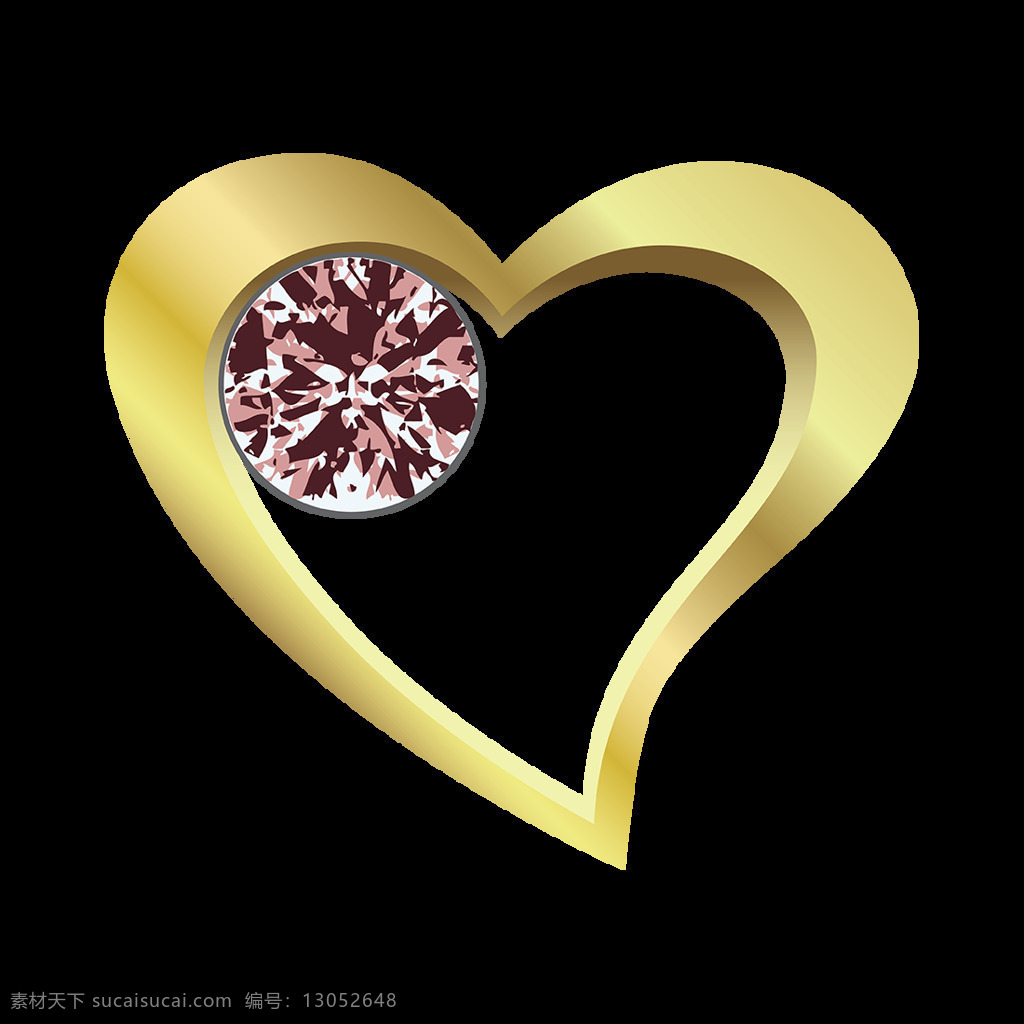 彩色 钻石 黄色 心形 元素 浪漫 唯美 黄色心形 彩色钻石