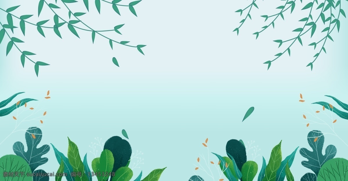 花卉 叶 春季 上 新 背景 绿植 绿色 化妆品背景 促销背景 服饰背景 花底纹 手绘背景 春季上新