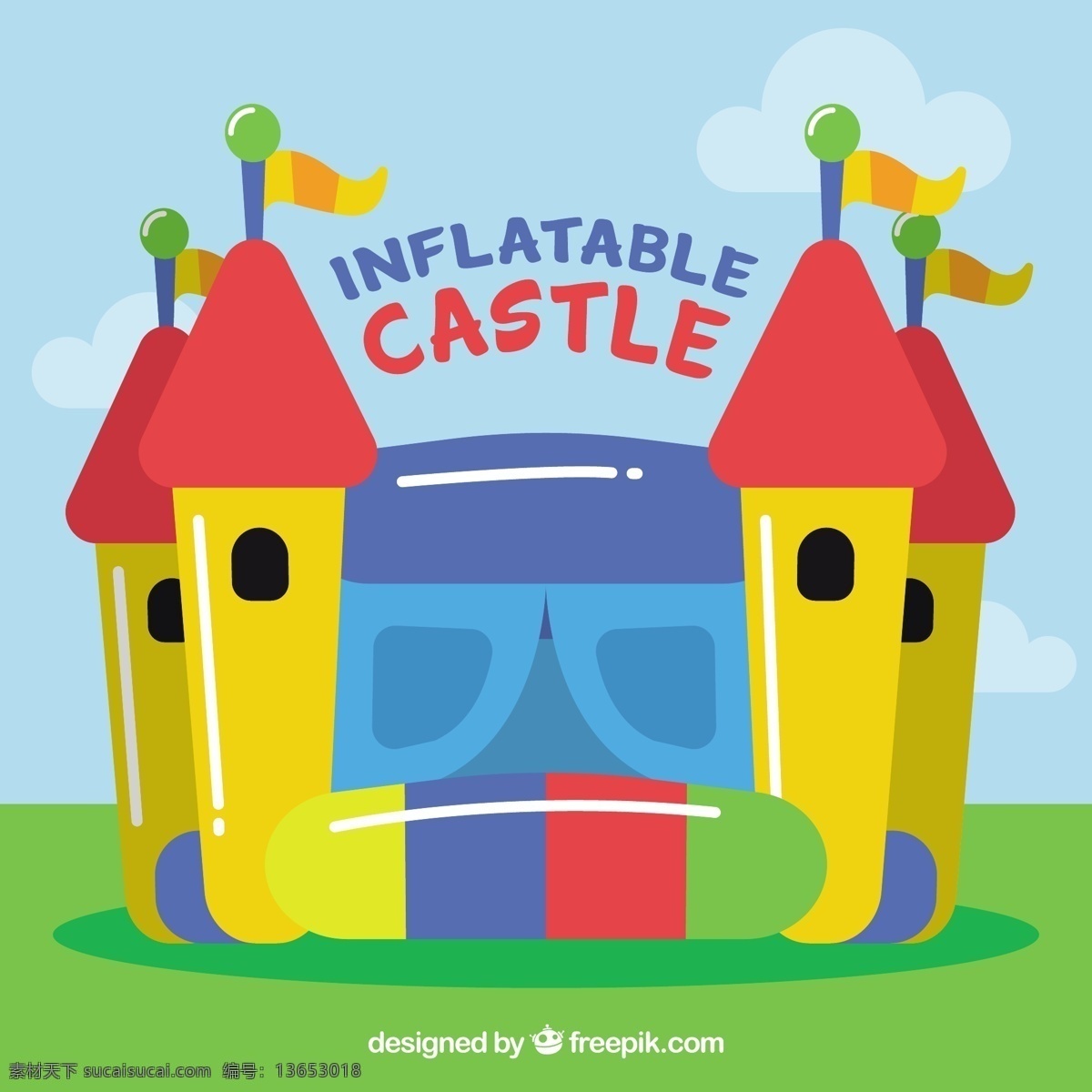 彩色 充气 城堡 背景 夏季 节日 五颜六色 玩具 游泳池 娱乐 度假 空气 塑料 季节 物品 漂浮物 床垫 季节性 漂浮 享受