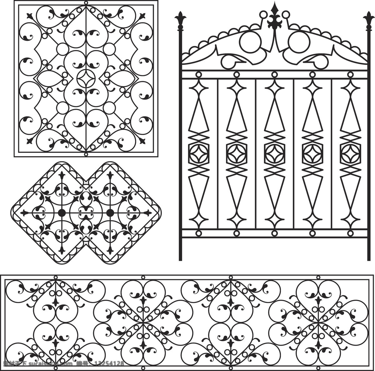 铁艺矢量 铁艺 围栏 铁制围墙 花纹 花边 欧式花纹 边框 建筑家居 铁门 欧式围栏 建筑 门窗 矢量图库 花纹花边 底纹边框 矢量