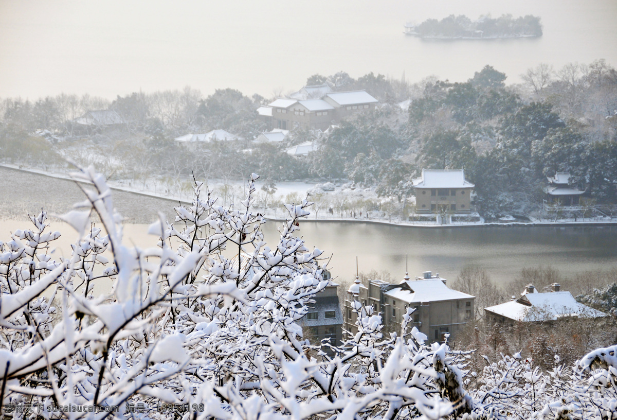 雪西湖 杭州 西湖 雪景 宝石山 冬天 自然风景 旅游摄影