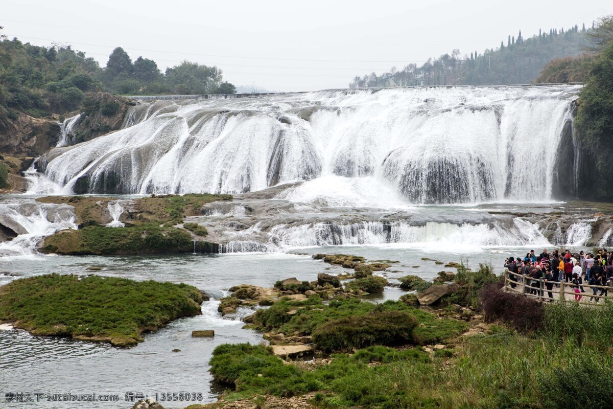 贵州 黄果树大瀑布 陡坡塘 瀑布 水 石头 山峦 树 旅游摄影 国内旅游