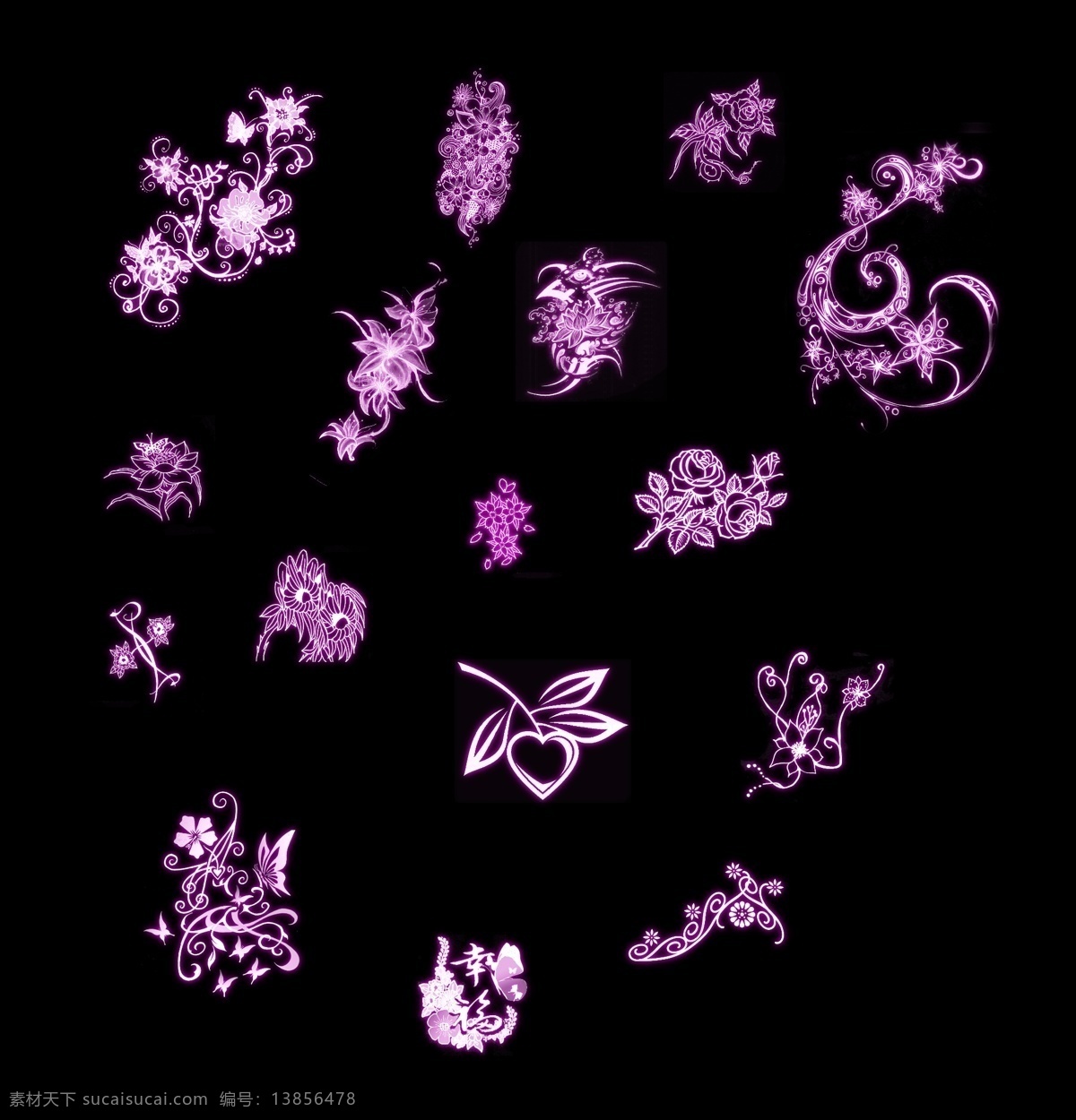 花样杂花花纹 花样杂花 可改色 花纹 图案 分层 源文件