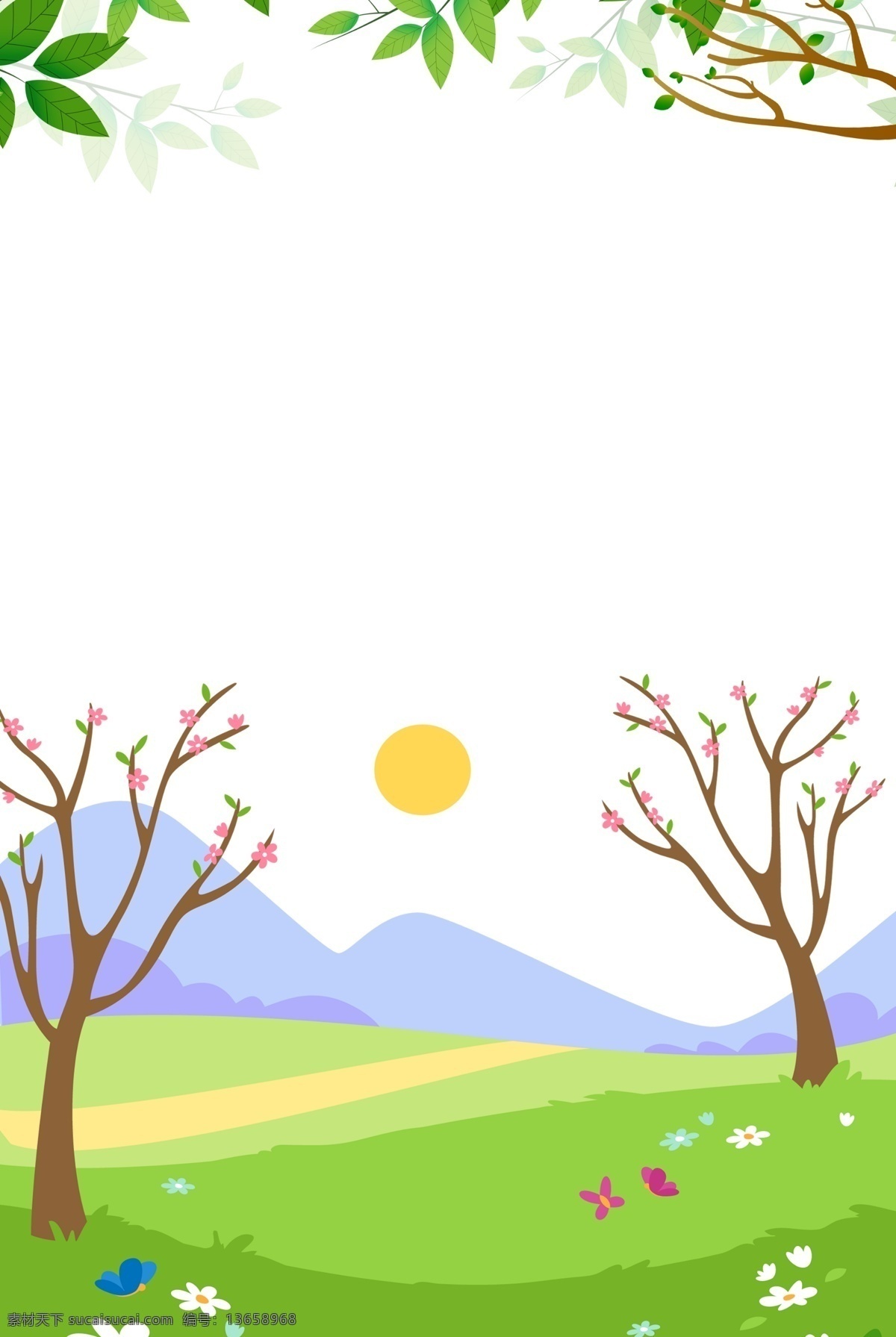 生机勃勃 春景 图 天空 风景 景色 旅游 自然风景 草原 四季春光 大自然