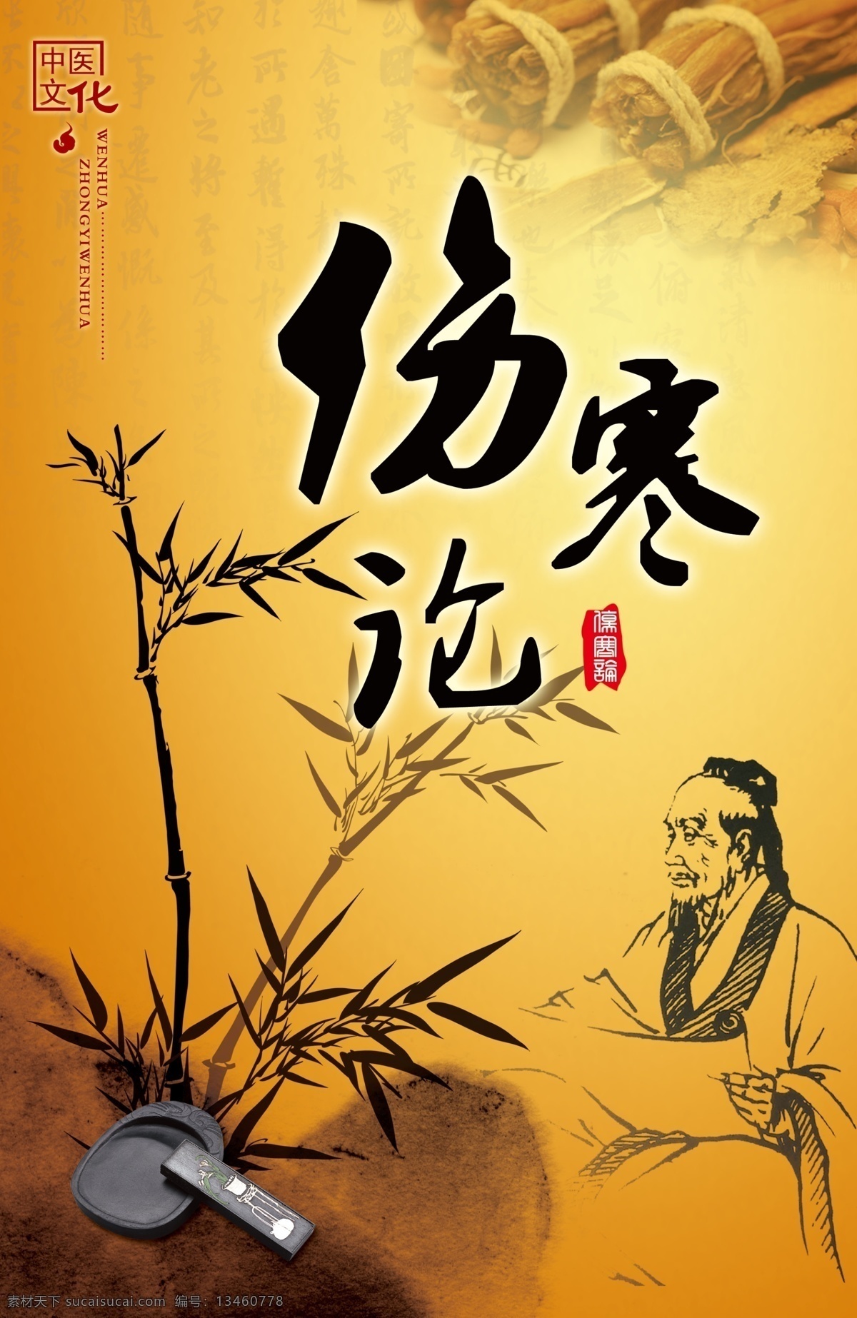 仿古 古典 广告设计模板 华佗 养生 医院 源文件 展板模板 伤寒论 模板下载 中医药文化 中华 中药 中医 古代名医 海报 其他海报设计