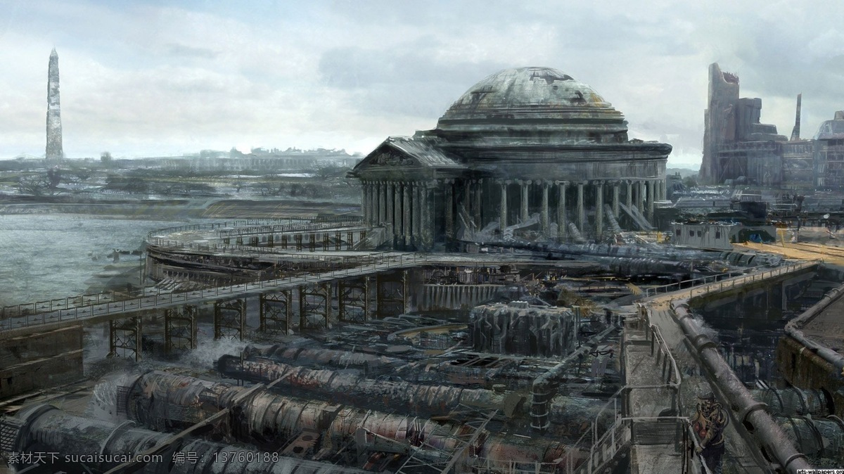 3d 奇幻 壁纸 建筑 背景图片
