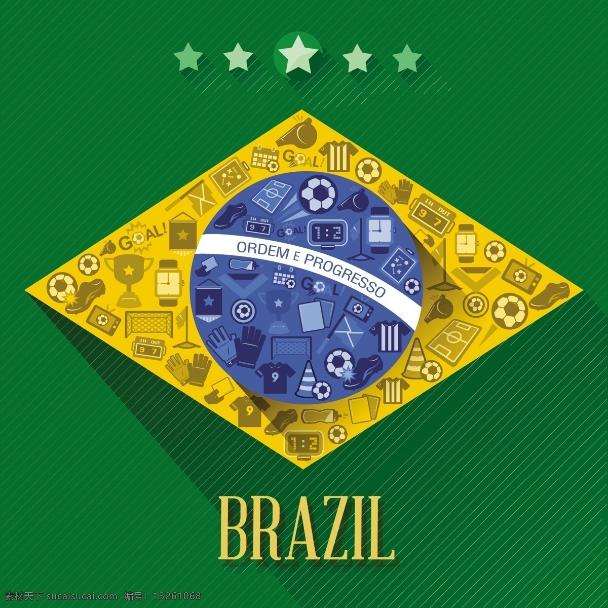 世界杯 标志 海报 模板下载 巴西 背景 足球 体育运动 生活百科 矢量素材 绿色