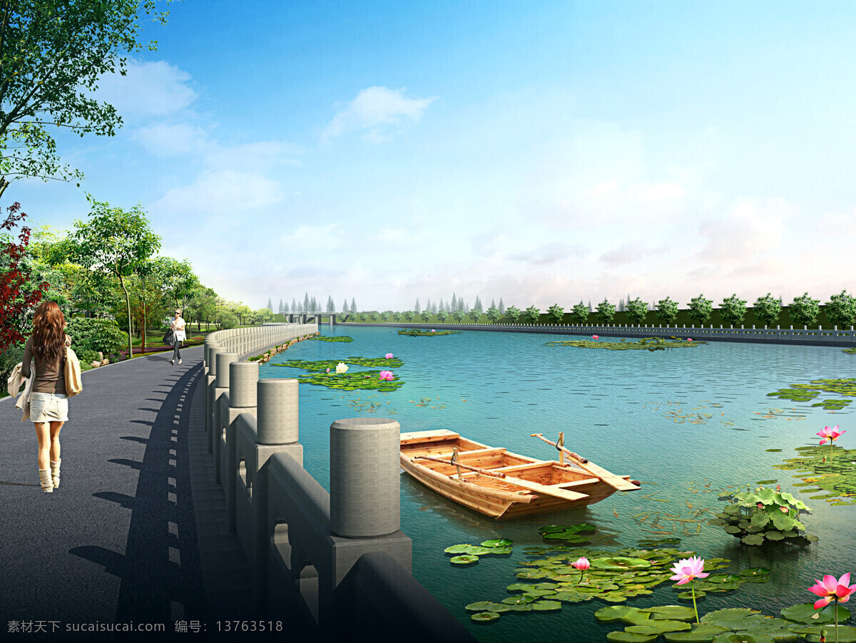 堤坝 河岸 建筑效果图 建筑设计 河岸设计 景观设计 环艺设计 环境设计 园林景观 环境家居