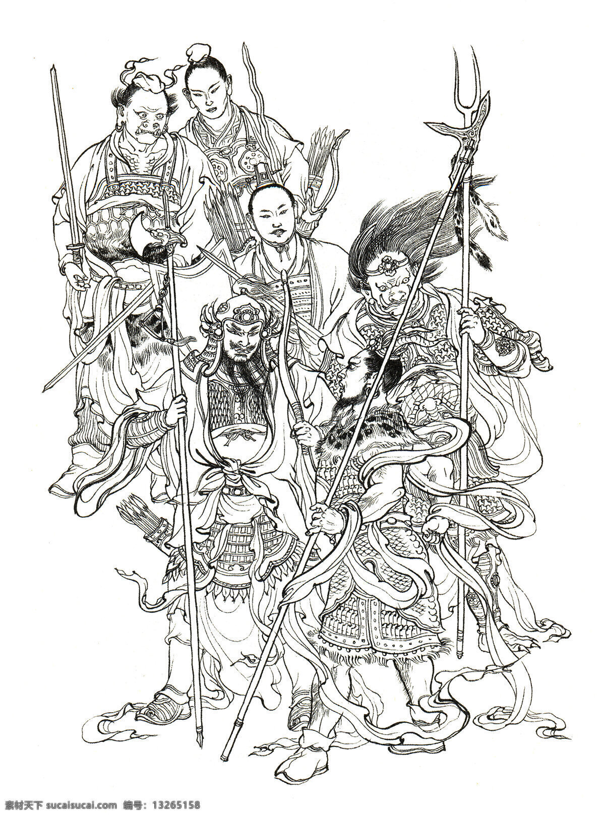 西游记 人物白描 眉山兄弟 白描人物 神仙 神话传说 白描 李 云中 文化艺术 绘画书法