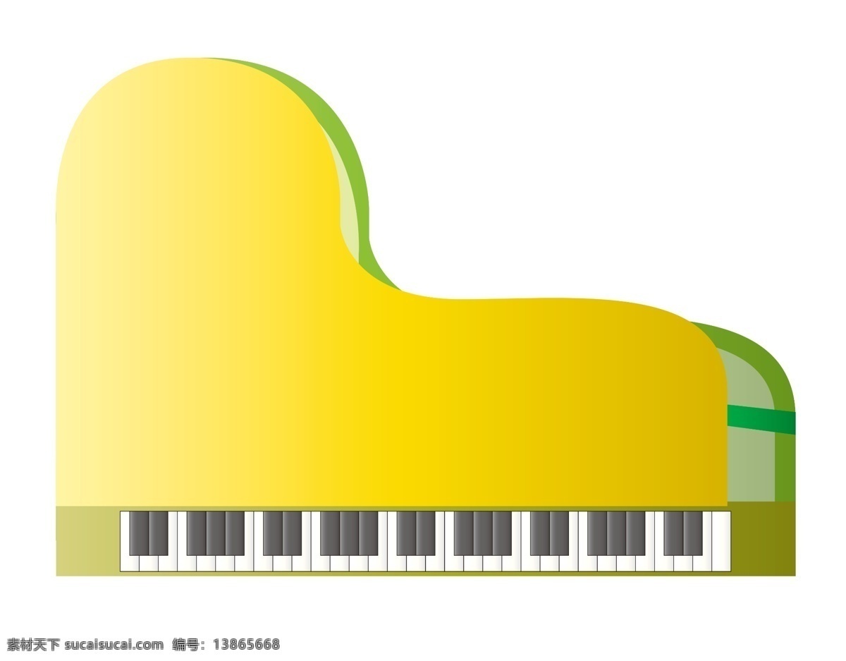 钢琴 音乐 卡通 插画 卡通插画 钢琴插画 音乐插画 乐器伴奏 琴身 琴键 黄色的钢琴 漂亮的钢琴
