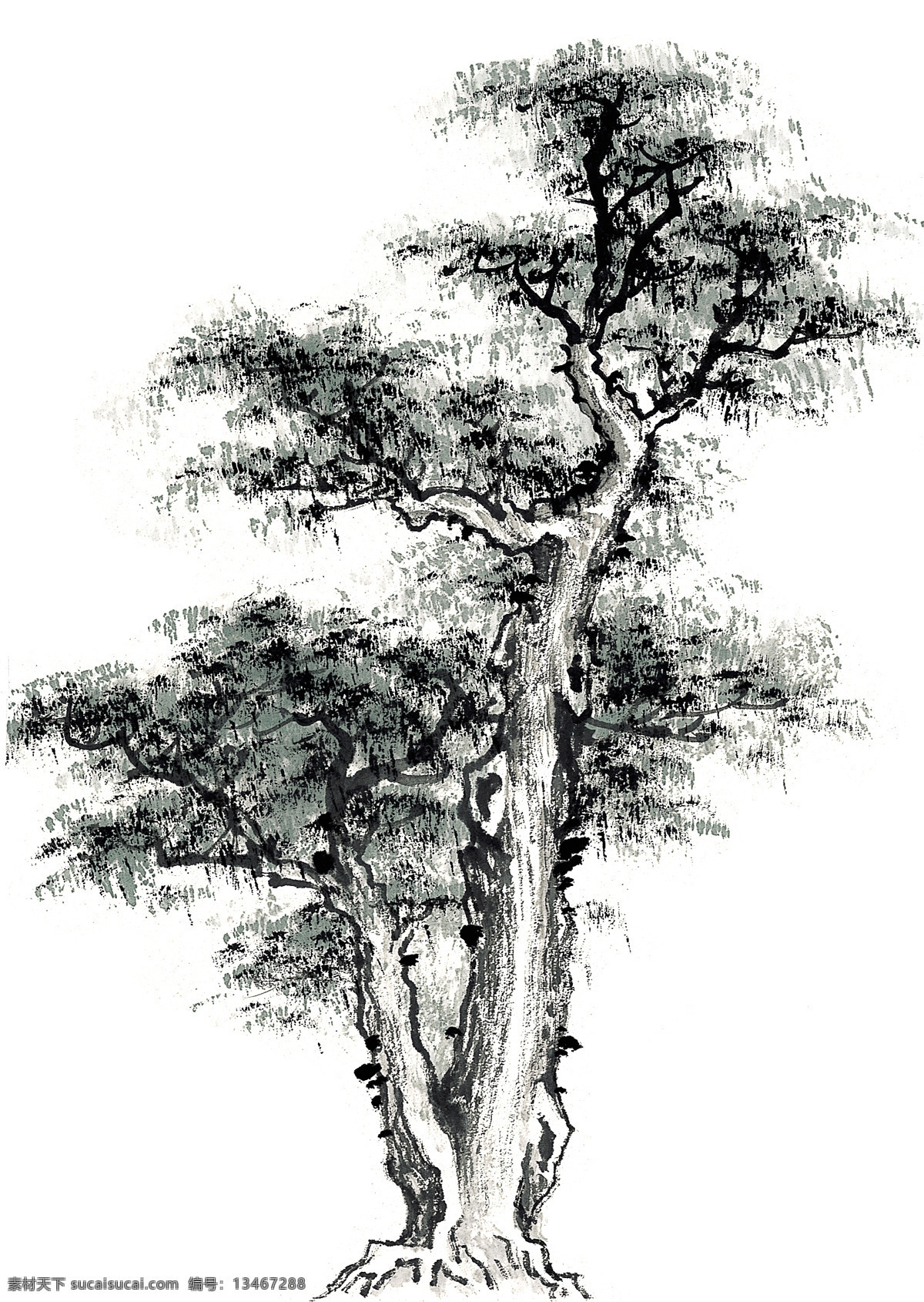 树木 国画 树 文化艺术 绘画书法 设计图库