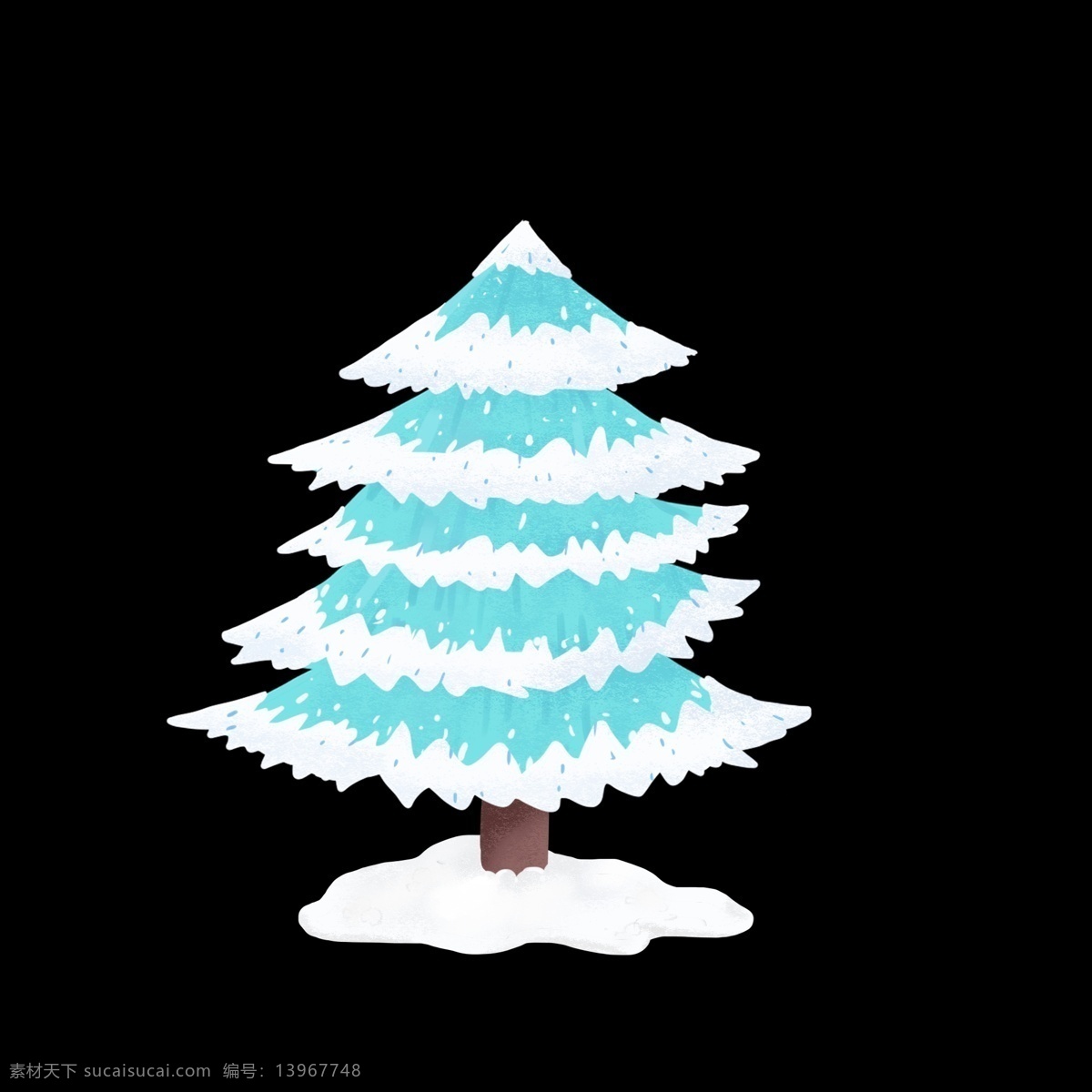 冬季 雪 树 圣诞节 下雪 大树 手绘 插 画风 元素 雪树 插画风 冬 圣诞 背景元素