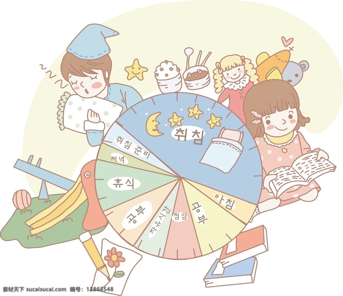 韩国 儿童 教学图片 萄 插画集
