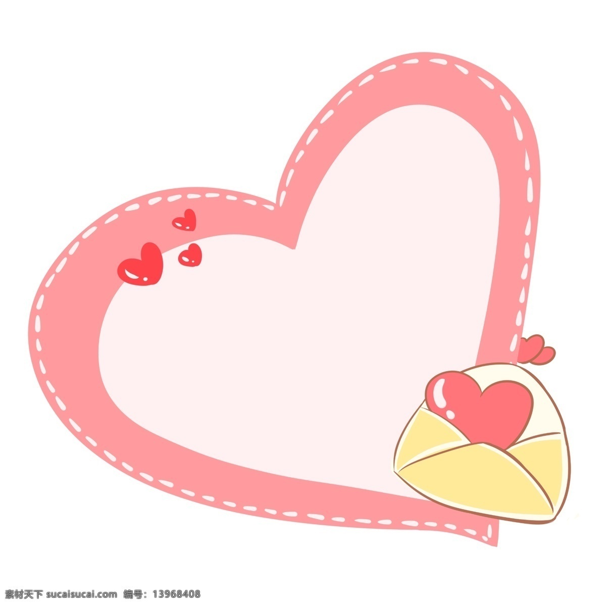 粉色 爱心 边框 插画 可爱边框 粉色边框 红色爱心 红心 情人节边框 心形小框 小心形