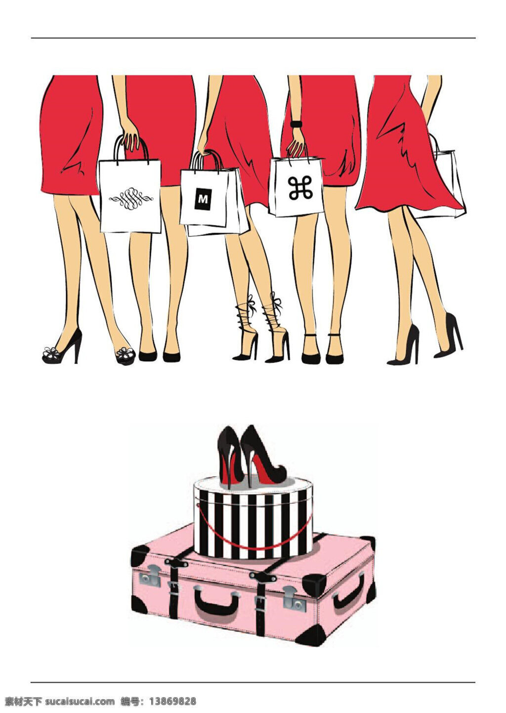 红色 短裙 高跟鞋 设计图 服装设计 时尚女装 职业女装 职业装 女装设计 效果图 衬衫 服装 服装效果图 连衣裙