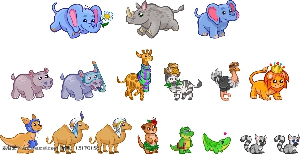 卡通矢量动物 卡通 动物 插图 矢量 漫画 大象 标志图标 其他图标