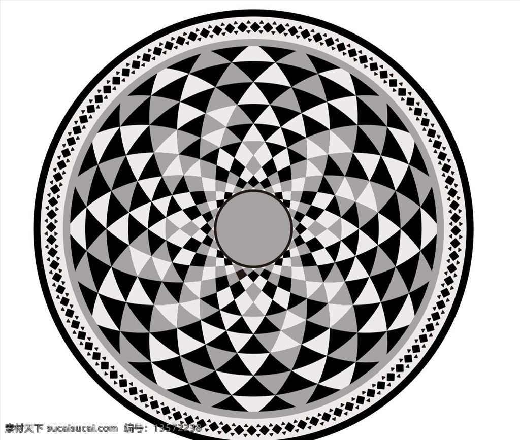 花 格子 圆形 图案 花格子 圆形图案 黑白灰 花瓣 欧式 圆圈 矢量 环绕 圆环