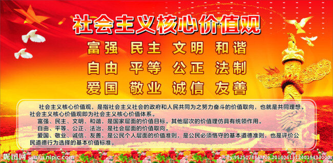 社会主义 核心 价值观 cdr格式 党 党建 和谐 宣传栏 展板 红色党的背景 富强 民主 矢量 矢量图