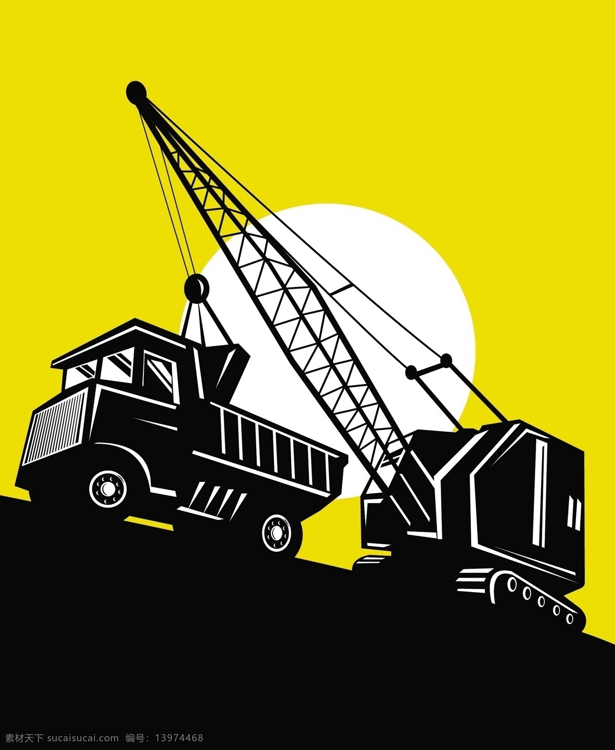 吊车 荷载 矿用 自卸车 矢量图 其他矢量图
