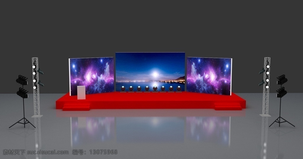 舞台效果图 3d 舞台 灯光 led灯 室内 3d设计 3d作品 max
