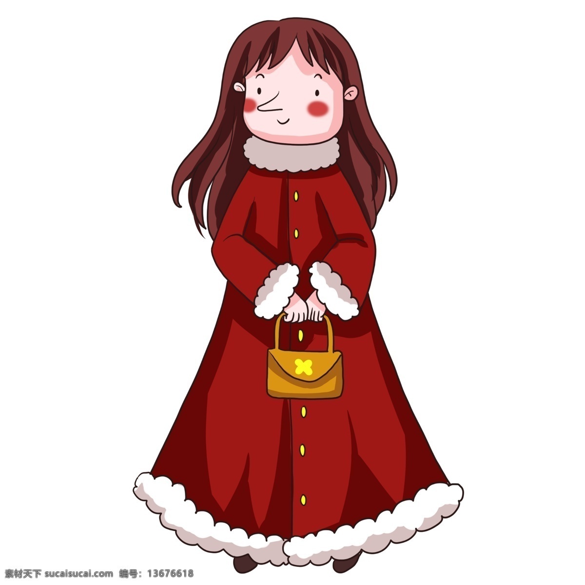 卡通 手绘 服饰 猪 女孩 小 清新 卡通手绘 小清新 长发 美少女 小黄包 快快乐乐 高高兴兴 长裙 蓝色 黄头发 红帽子