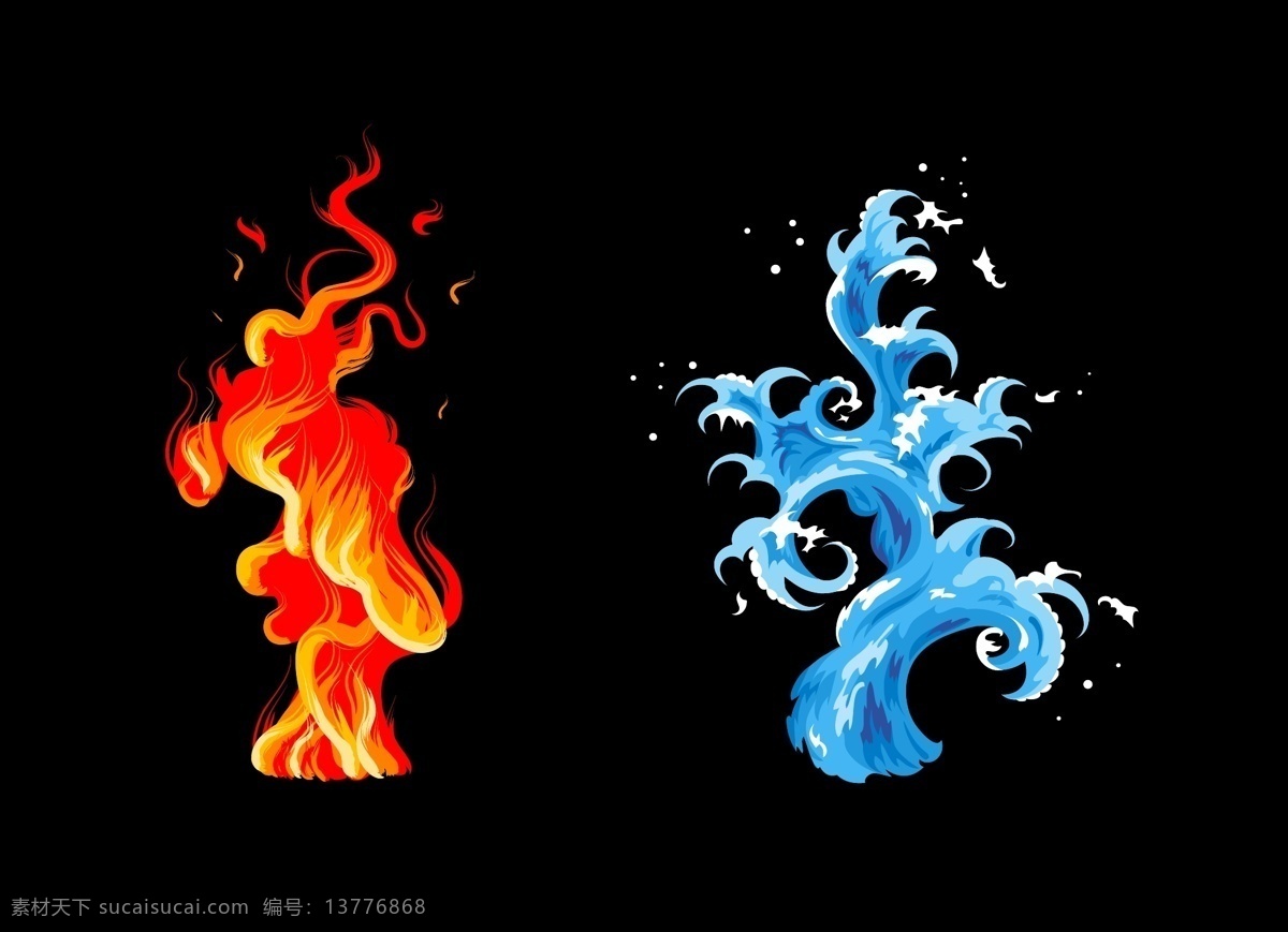 超酷 水 火 其他矢量图 矢量图 超酷的水与火 矢量 花纹 花边 底纹 边框