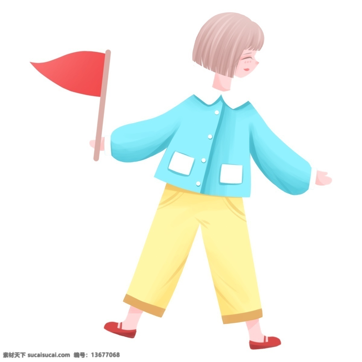 清新 风 长发 女孩 插画 人物 元素 小清新 可爱女孩 png元素 免抠元素 可爱风