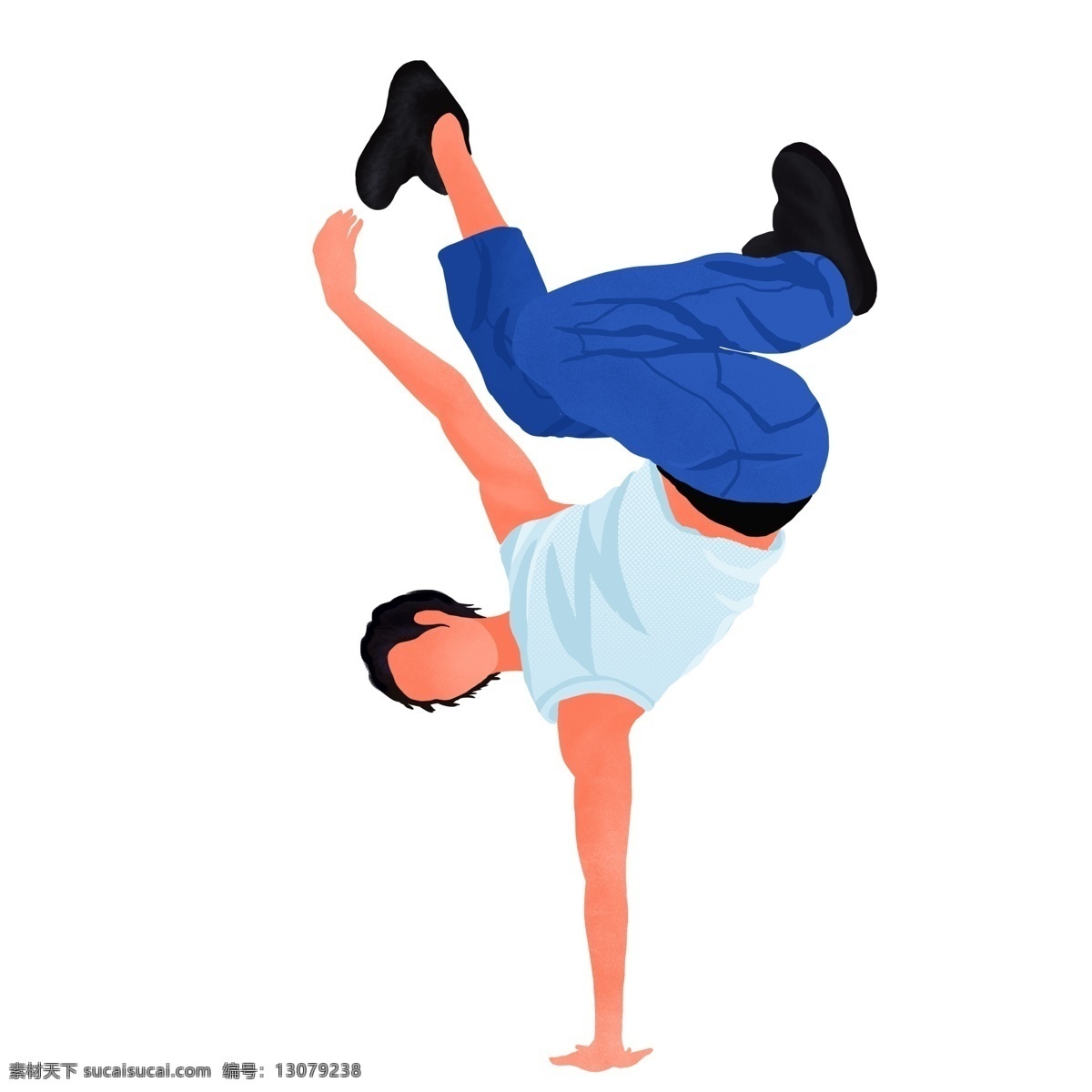 卡通 手绘 跳 街舞 男人 创意 人物 跳街舞 跳舞 舞者 插画