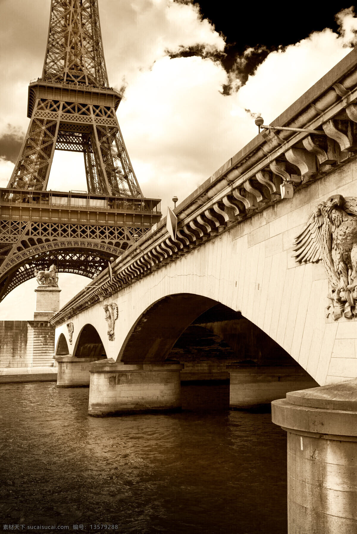 巴黎埃菲尔铁塔 桥梁风景 埃菲尔铁塔 巴黎风景 法国旅游景点 文明古迹 美丽风景 风景图片