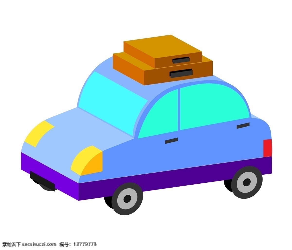 蓝色 汽车装饰 插画 蓝色的汽车 交通汽车 漂亮的汽车 创意汽车 立体汽车 卡通汽车 载客汽车