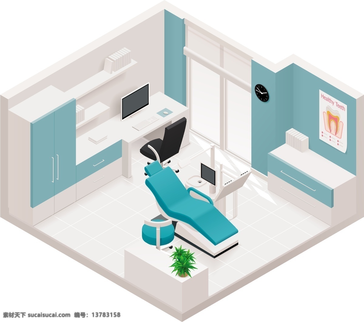 牙科室 办公室效果图 办公区域 部门效果图 其他模板 矢量素材 白色