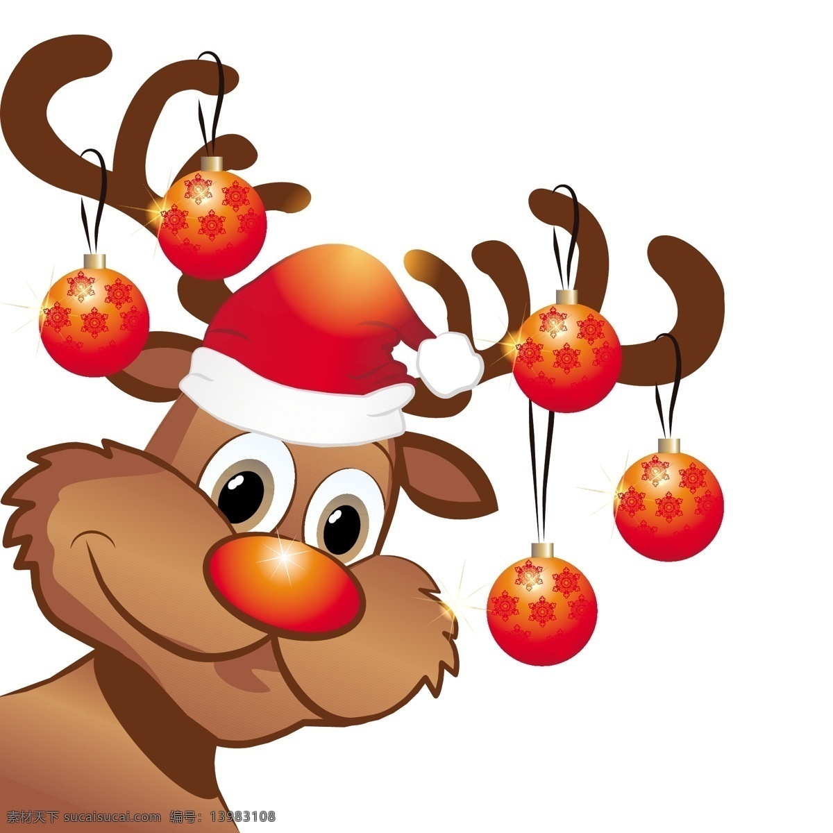 卡通圣诞麋鹿 卡通 圣诞 圣诞节 圣诞鹿 麋鹿 可爱 插画 冬季 矢量素材 元素 矢量 节日素材
