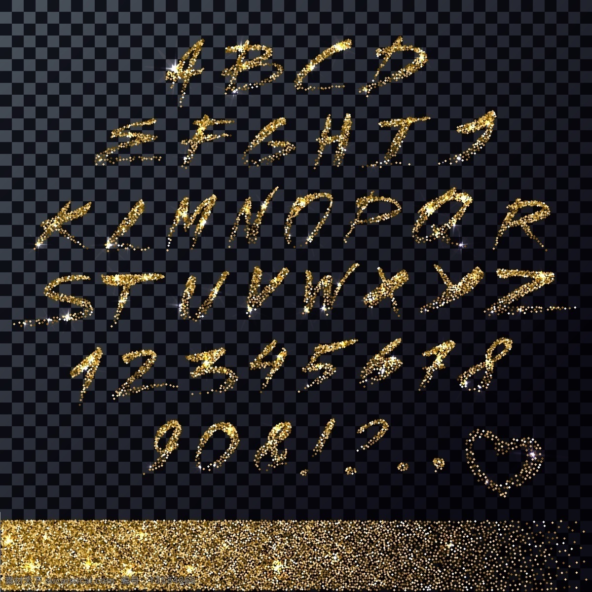 时尚 唯美 金色 艺术 字 数字 字母