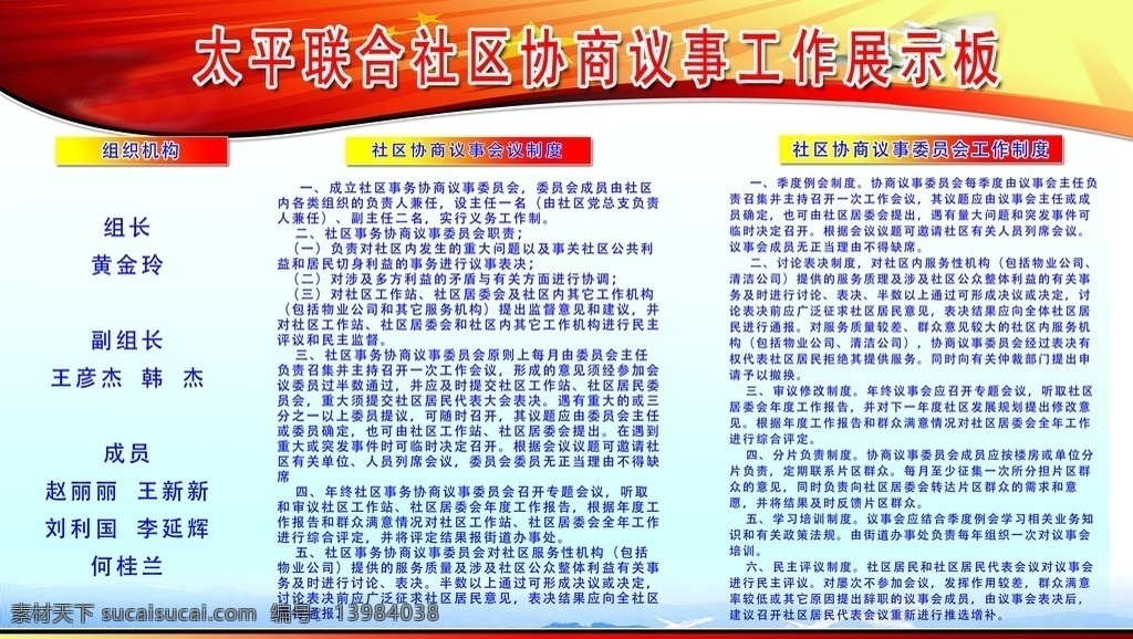 社区协商制度 政府工 展板 社区 协商 制度 展板模板