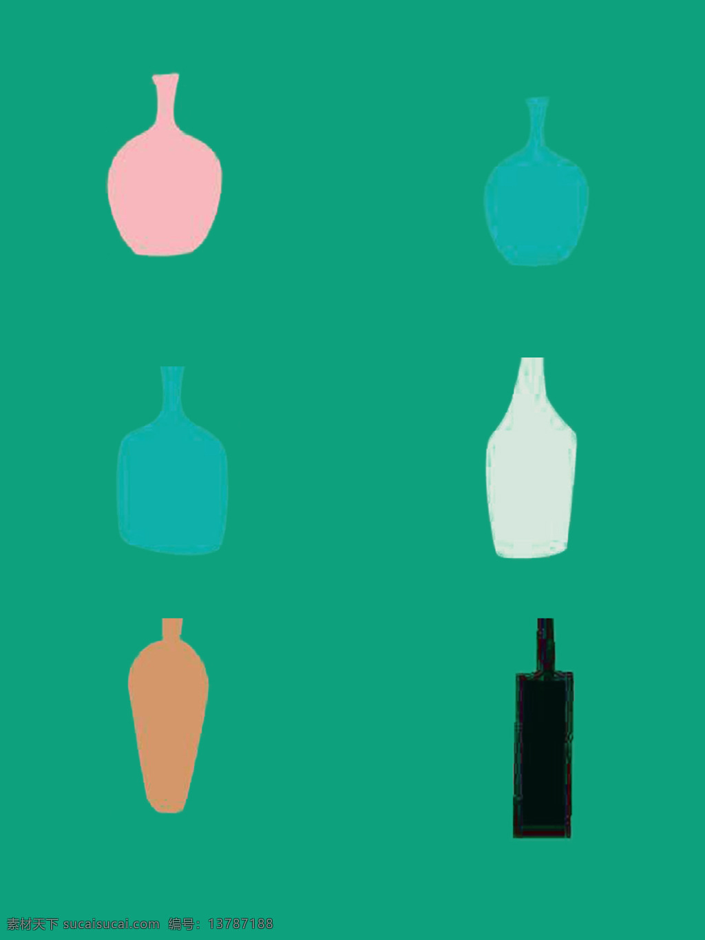 组 花瓶 背景 整理 产品 图案 绿色 实物 独特 简尚