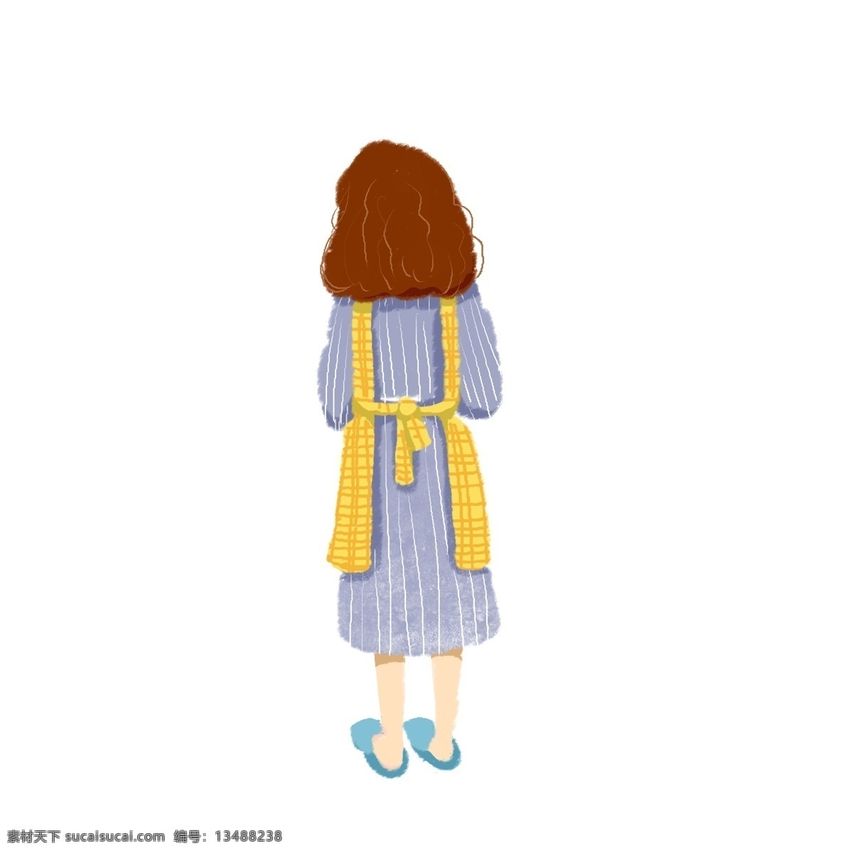 创意 手绘 背景 女孩 元素 背面