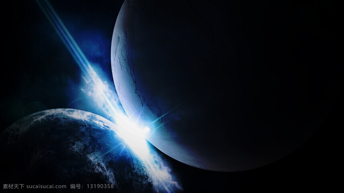 星球 相撞 碰撞 背景图片