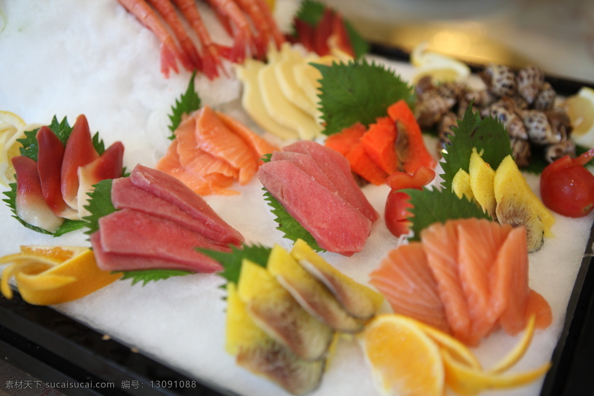 刺身拼盘 刺身 拼盘 海鲜 生鱼片 自助 菜品 摄影图 餐饮美食 西餐美食