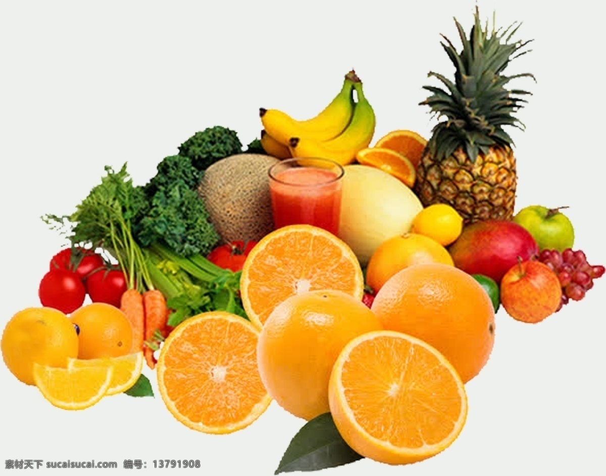 水果素材 水果 一堆水果 玻璃 橙子 苹果 香蕉 猕猴桃 西红柿 梨 水果免扣 生活百科 餐饮美食