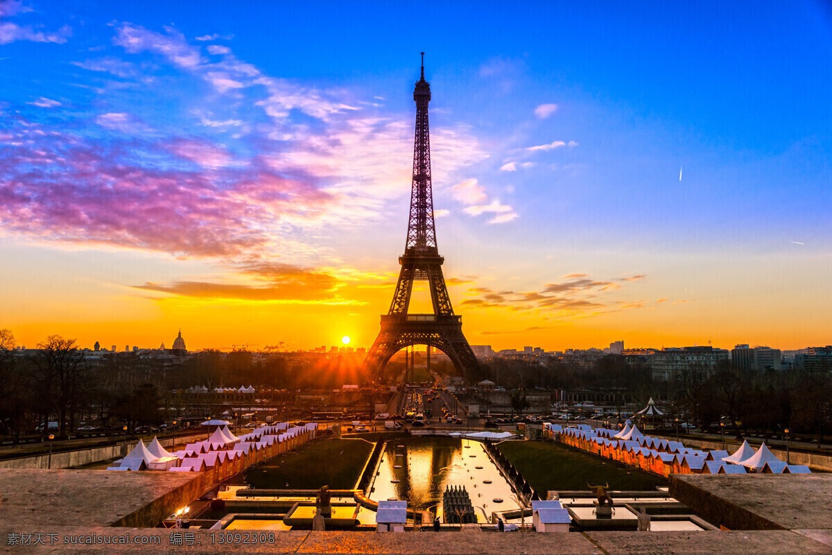 埃菲尔铁塔 黄昏 美景 世界著名建筑 旅游景点 美丽风景 风景摄影 美丽景色 巴黎风景 建筑设计 环境家居 黑色