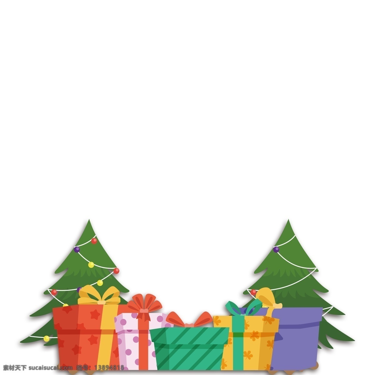 绿色 大树 礼盒 免 抠 图 圣诞树 红色礼盒 包装礼盒 生日礼盒 生日盒子 免抠图