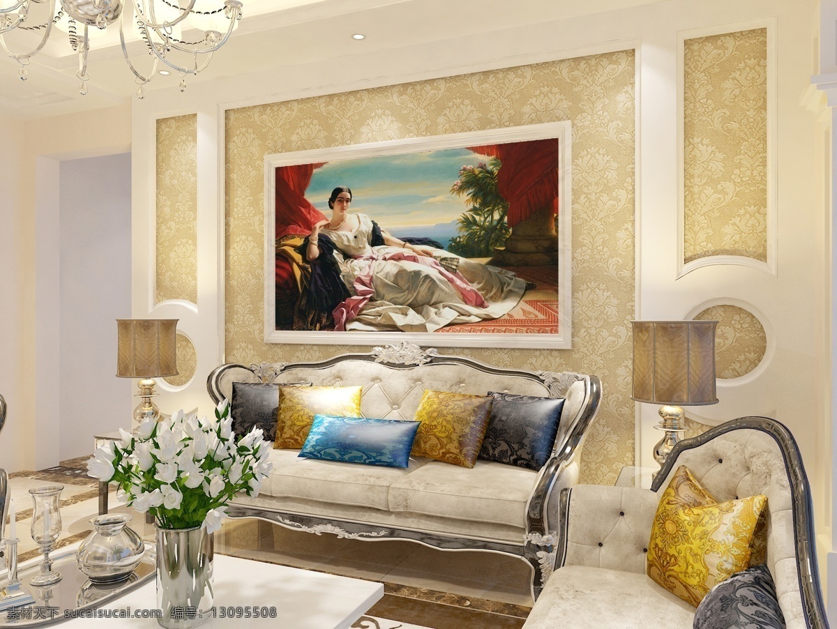 最新 欧式 客厅 装饰 挂画