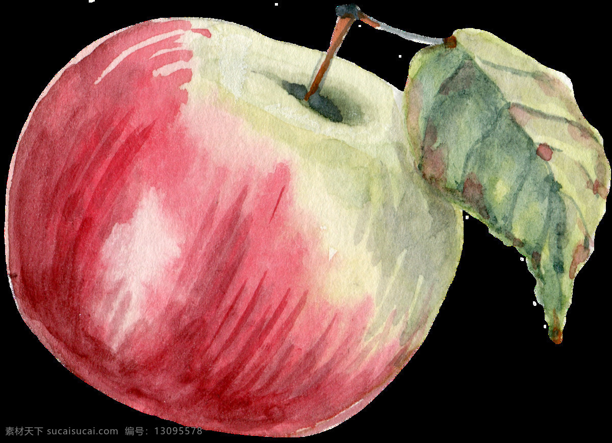 红色 苹果 透明 彩色 卡通 抠图专用 装饰 设计素材