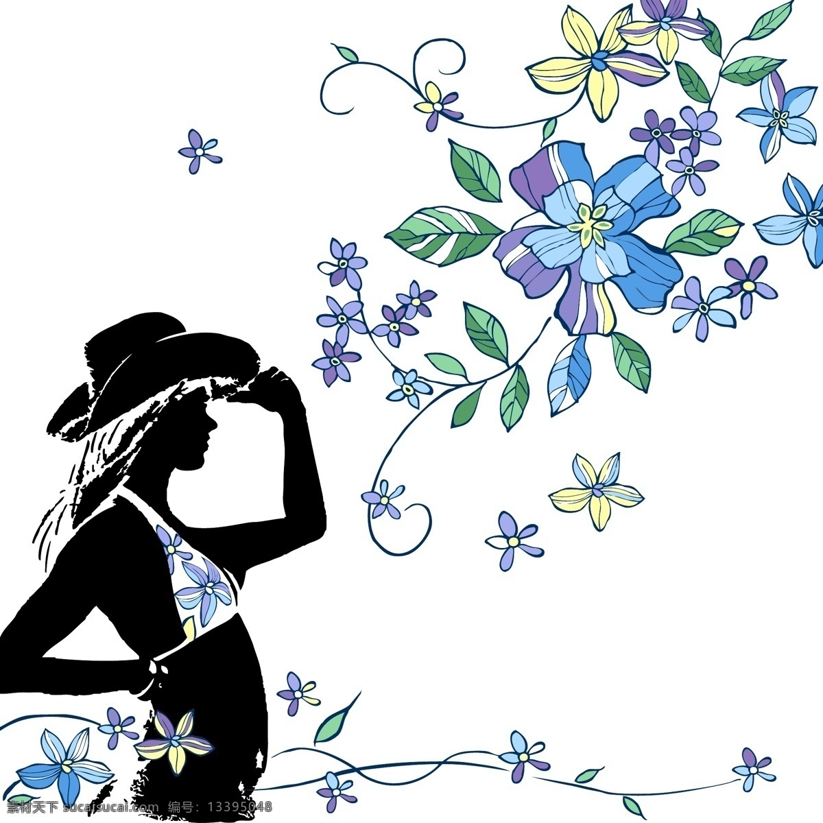 花 　 墨 点 拼接 抽象 花朵 花儿 花纹 精美 高档 矢量图 花纹花边