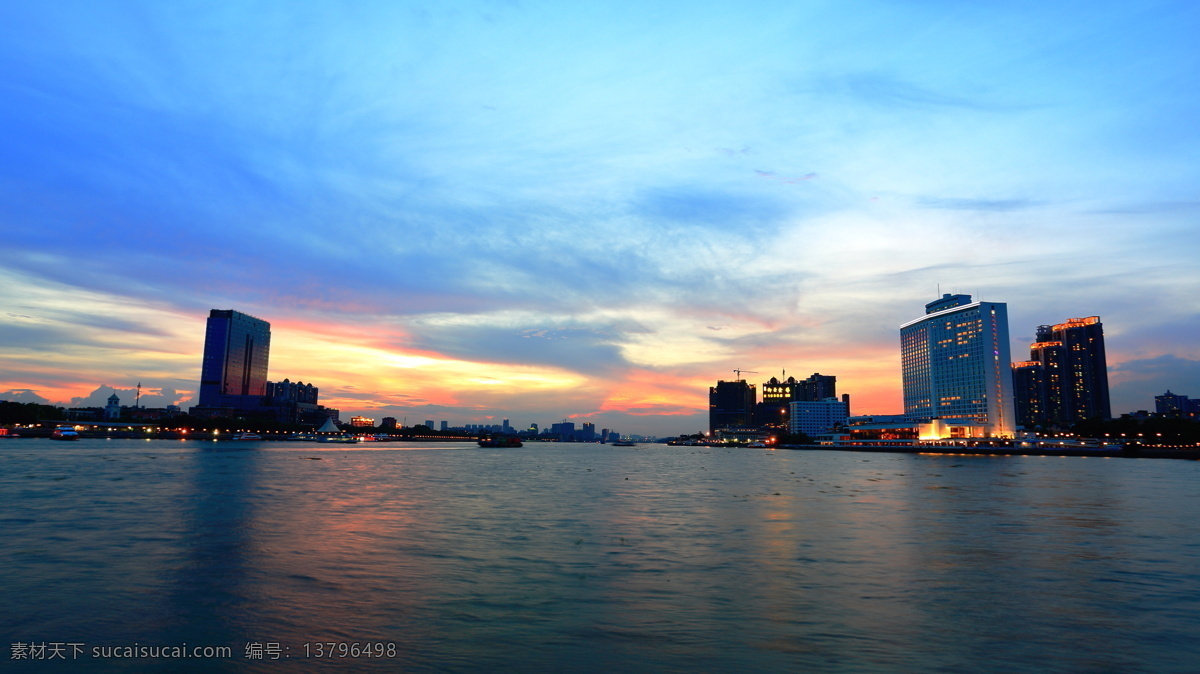 广州 白鹅 潭 晚霞 风景